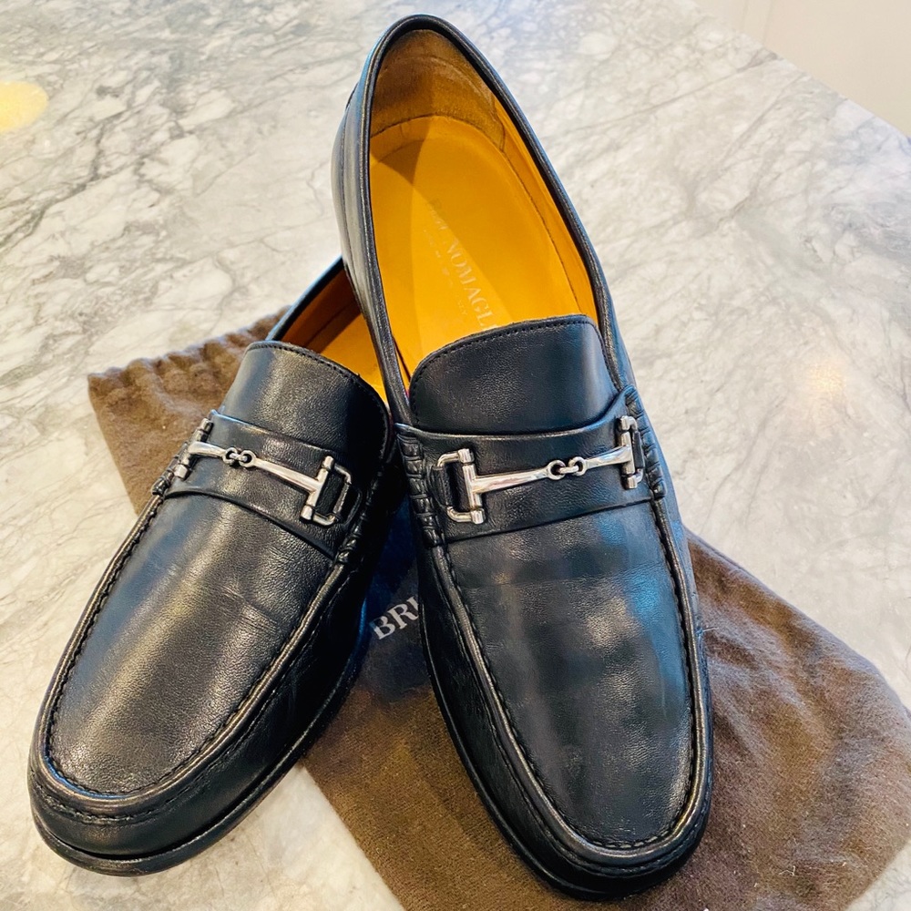 Mens Bruno Magli 10M Black bit loafers. Worn 1x.